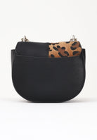 RICHMOND Borsa a tracolla nera da donna con inserto in pelo maculato e logo RWA25355BO BLSI RICHMOND 