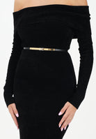 ELISABETTA FRANCHI Abito lungo nero da donna in velluto AM34S57E2 110 ELISABETTA FRANCHI 