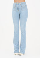 ELISABETTA FRANCHI Jeans in denim chiaro da donna con costruzione a zampetta PJ24N61E2 192 ELISABETTA FRANCHI 