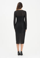 CALVIN KLEIN JEANS Abito midi nero da donna con fettuccia con emblem logo all-over LV047E229GUB1 . CALVIN KLEIN JEANS 