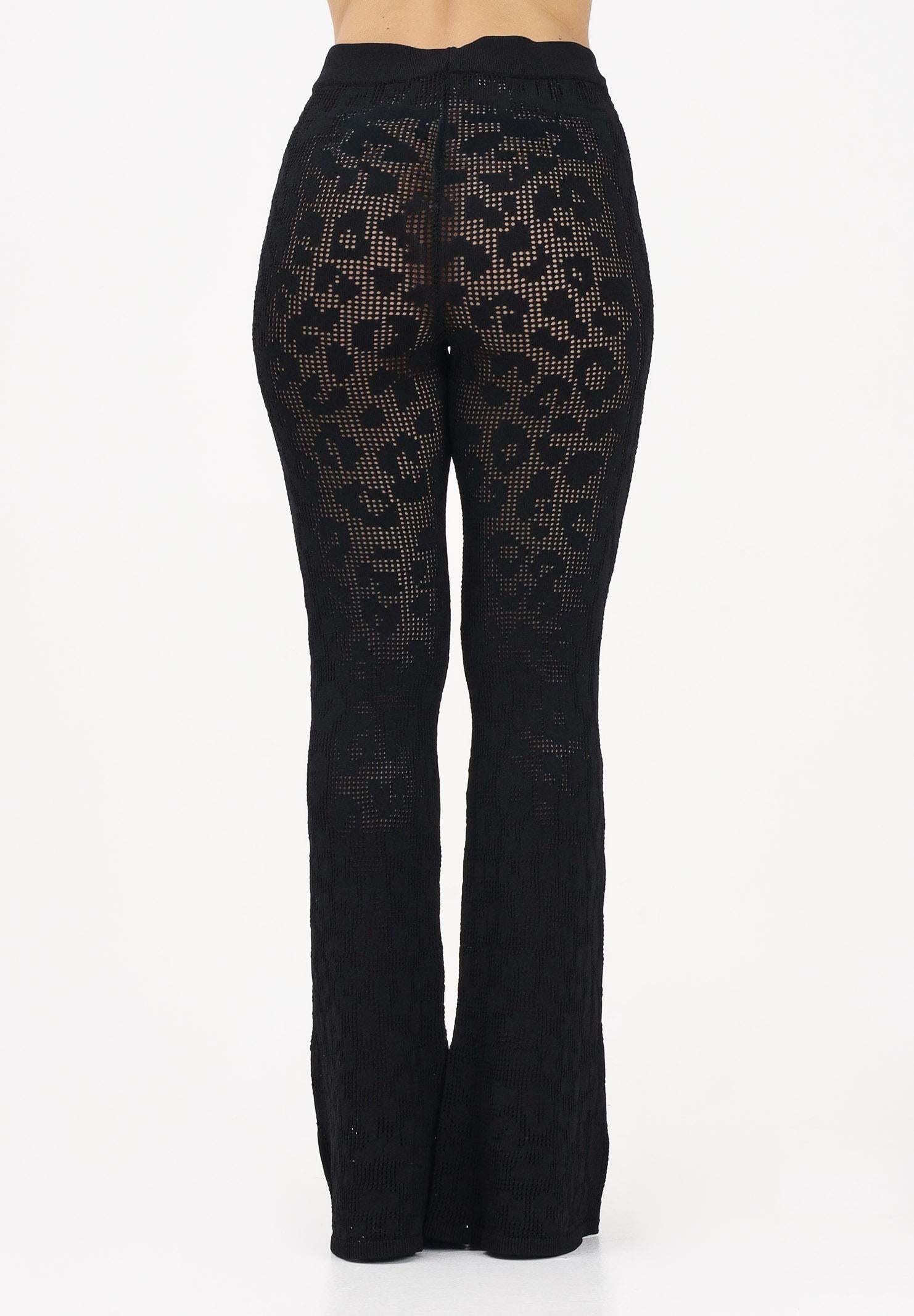 AKEP Pantalone nero da donna in maglia traforata PTKD13225 V1 AKEP 