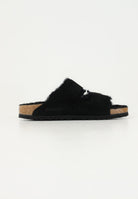 BIRKENSTOCK Ciabatte Arizona Shearling nere per uomo e donna 752663 . BIRKENSTOCK 