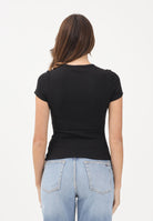 TOMMY JEANS T-shirt a manica corta nera da donna con patch logo DW0DW17881 BDS TOMMY JEANS 