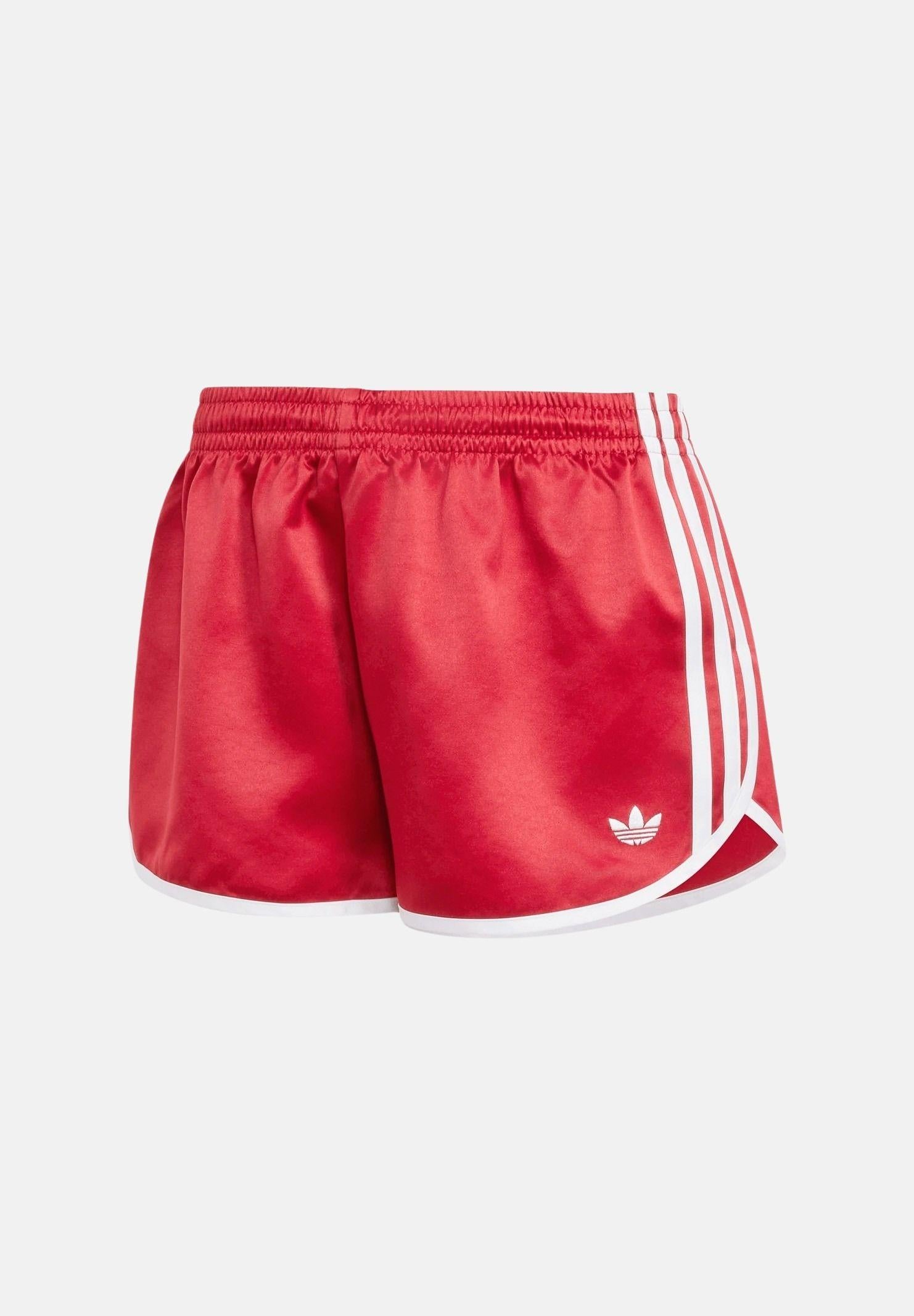 ADIDAS ORIGINALS short Satin 3S Sprinter Short Team Victory Red rosso e bianco da donna KS9850 . ADIDAS ORIGINALS 