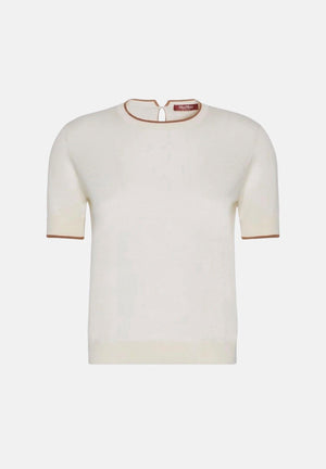 MAX MARA Maglia bianca in filato di lana e seta MSTAGENDA da donna 2626366081600 012 MAXMARA 