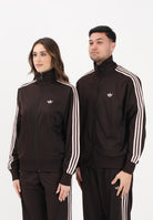ADIDAS ORIGINALS Felpa con zip Firebird marrone e rosa per uomo e donna KD8309 . ADIDAS ORIGINALS 