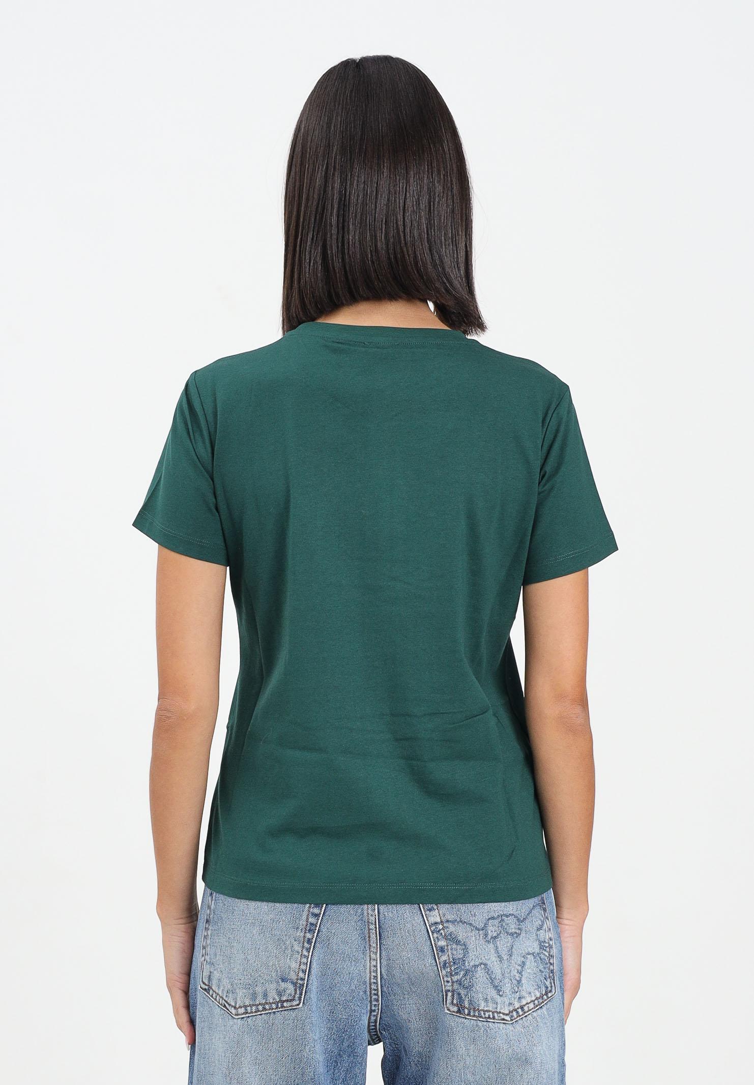 PINKO T-shirt a manica corta verde da donna con logo Love Birds 100535A2RN X79 PINKO 
