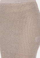 AKEP Gonna lunga beige da donna con spacco e dettagli trasparenza GOKD13038 V3 AKEP 