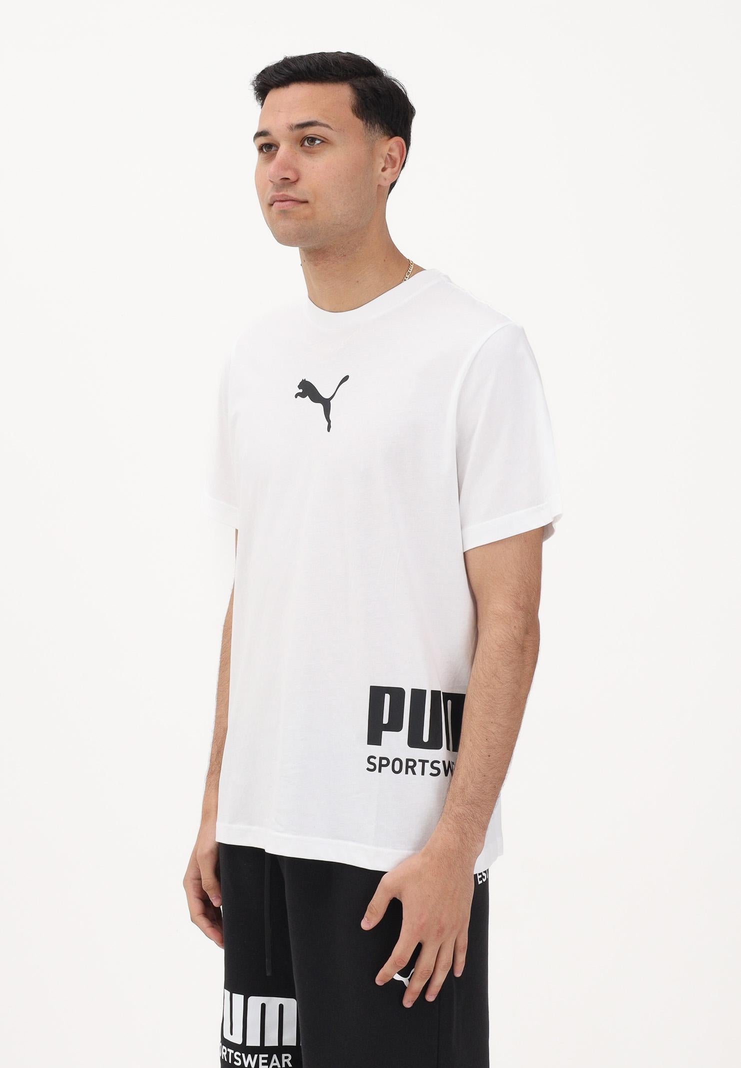 PUMA T-shirt a manica corta PUMA Sport Graphic Relaxed bianca da uomo 694673 02 PUMA 