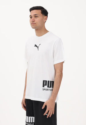 PUMA T-shirt a manica corta PUMA Sport Graphic Relaxed bianca da uomo 694673 02 PUMA 