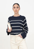 JDY Maglioncino girocollo blu da donna con righe orizzontali 15339172 Eggnog JDY 