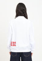 Felpa girocollo bianca per donna e bambina con stampa Caviar Leaf e logo DQ2538D0094 DQ100 DSQUARED2 
