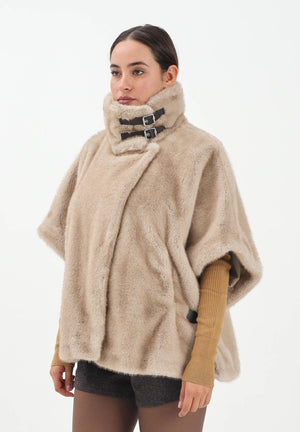 PINKO Cappa beige da donna effetto pelliccia 103837A2PI C60 PINKO 