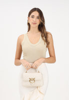 VICOLO Canotta oro da donna realizzata in un tessuto lavorato con filato lamé UF0060 OR VICOLO 