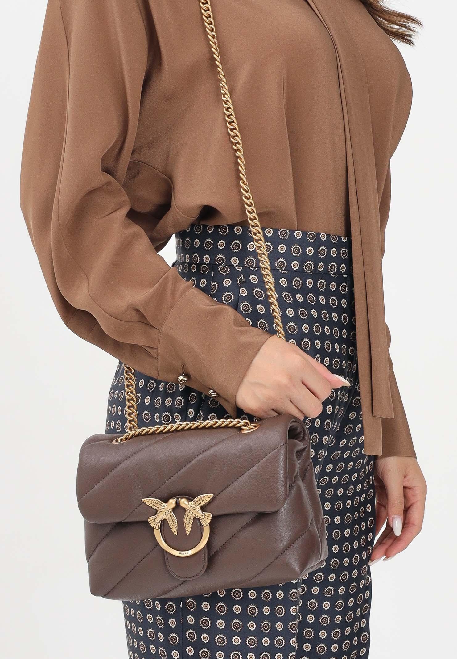 PINKO Borsa a tracolla Mini Love Bag Puff marrone da donna 100039A0F2 L74Q PINKO 