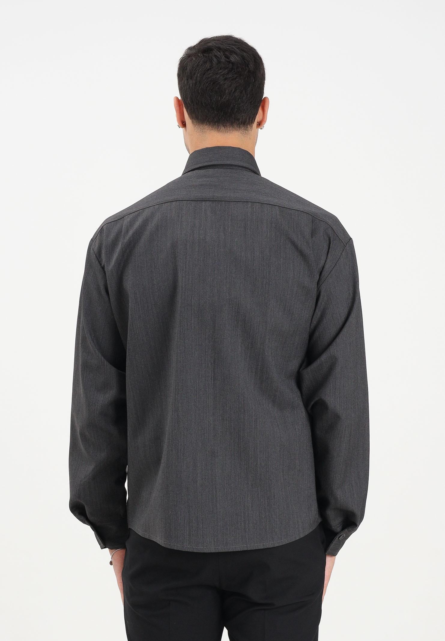 YES LONDON Camicia a manica lunga grigia da uomo XCM7209 AN YES LONDON 