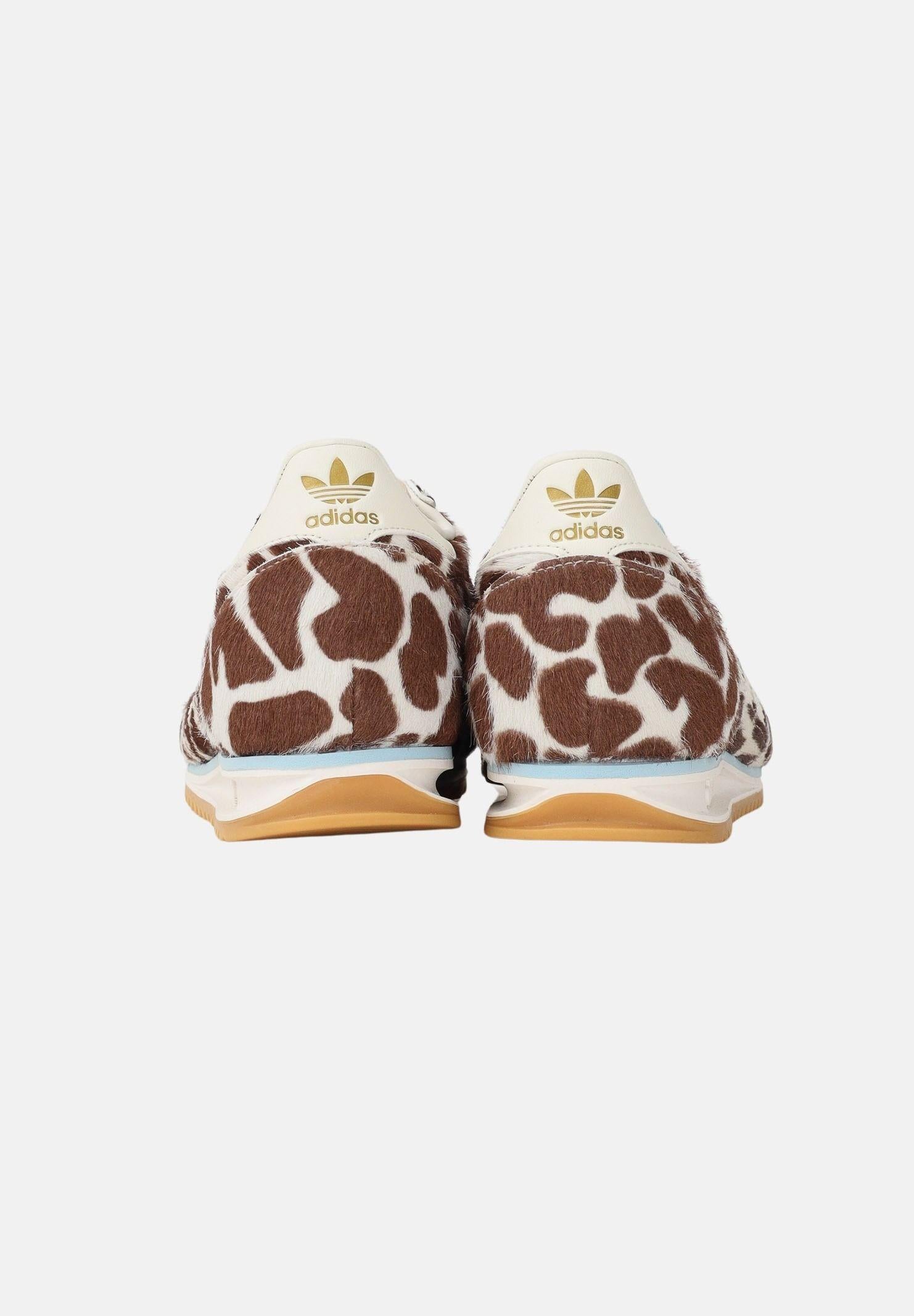 ADIDAS ORIGINALS Sneakers SL72 panna e marroni per uomo e donna con stampa giraffa KH8967 . ADIDAS ORIGINALS 