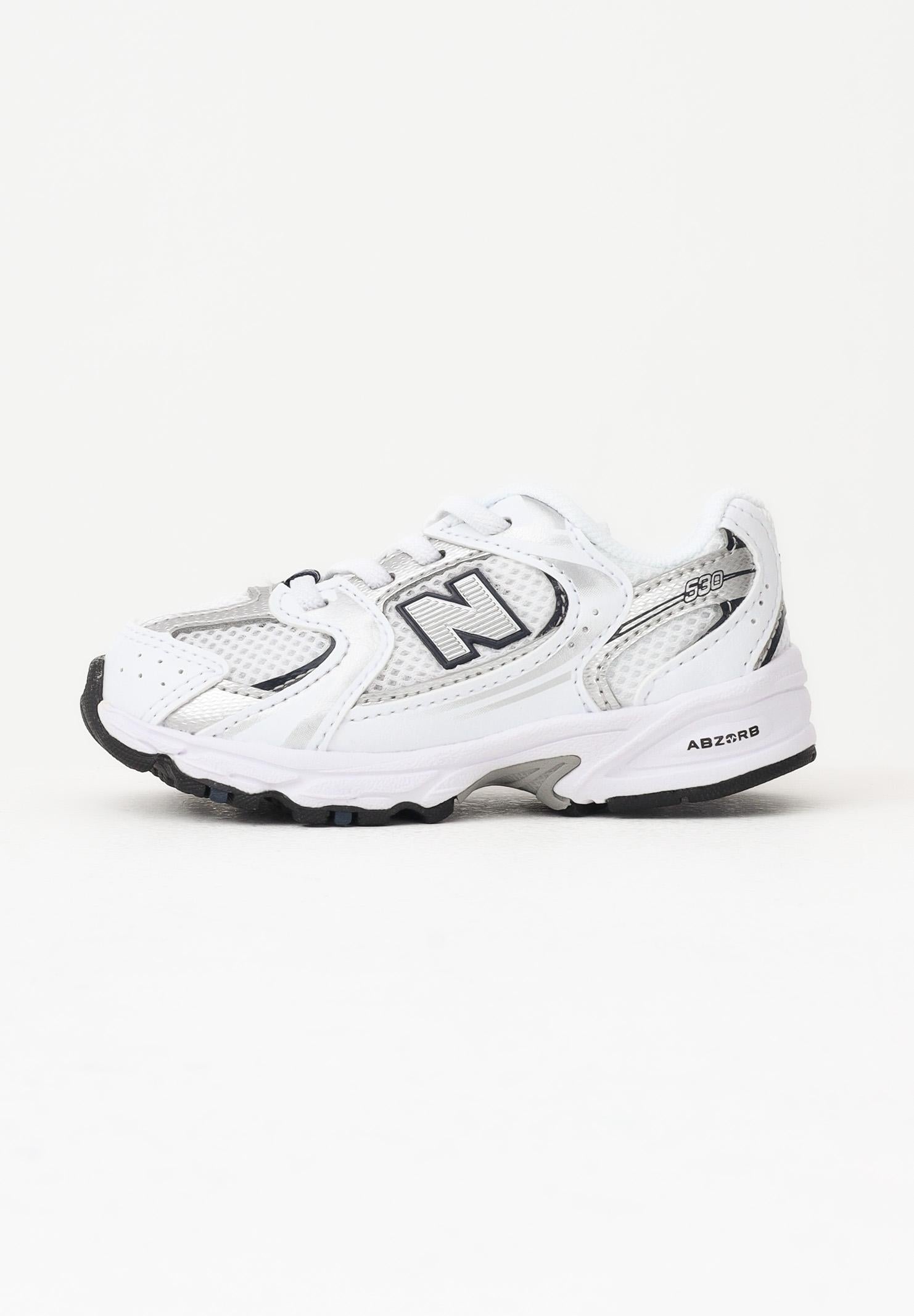 NEW BALANCE Sneakers 530 bianche e argento da neonato IZ530SB1 . NEW BALANCE 