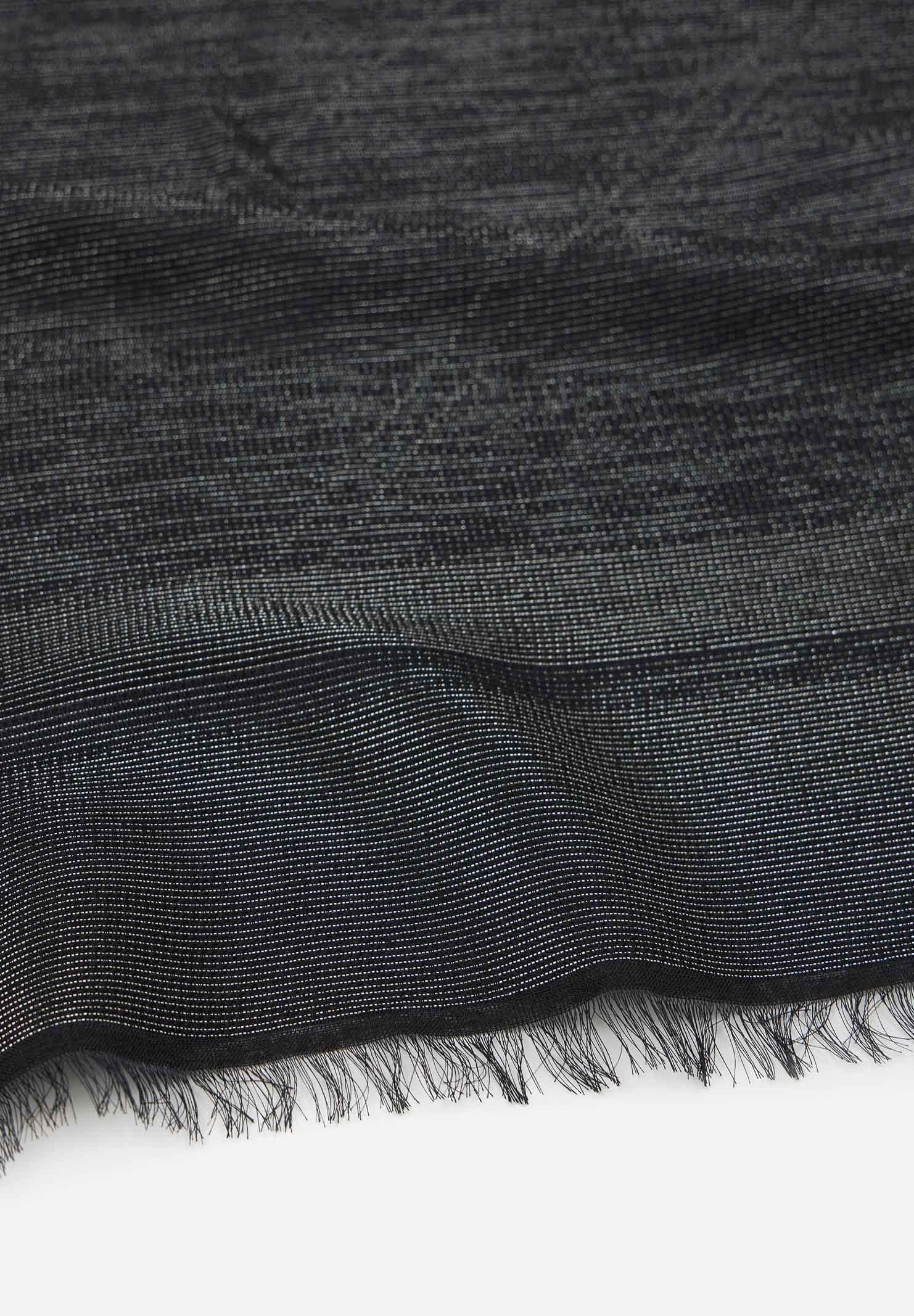 ELISABETTA FRANCHI Sciarpa nera da donna in filo lurex con pattern righe e logo SC03F46E2 110 ELISABETTA FRANCHI 