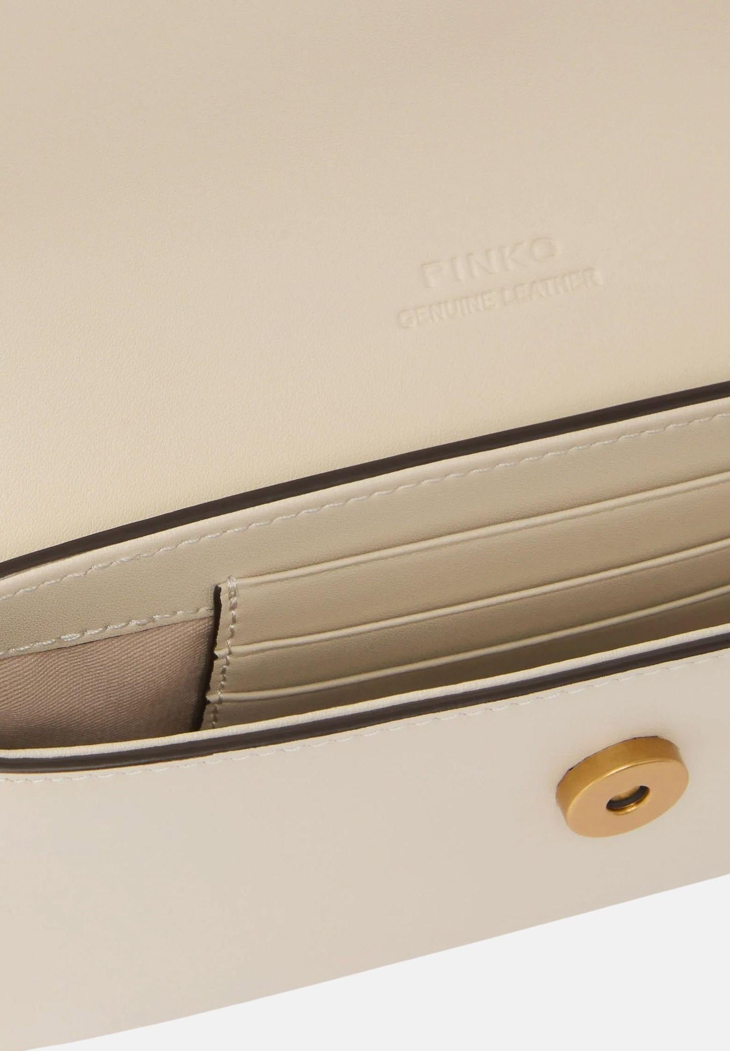 PINKO Borsa a spalla Saddle Flat beige da donna 105349A1ZX Z14Q PINKO 