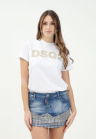 DSQUARED2 T-shirt a manica corta bianca per donna, ragazzi e bambini con ricamo logo DQ2749D004G DQ100 DSQUARED2 