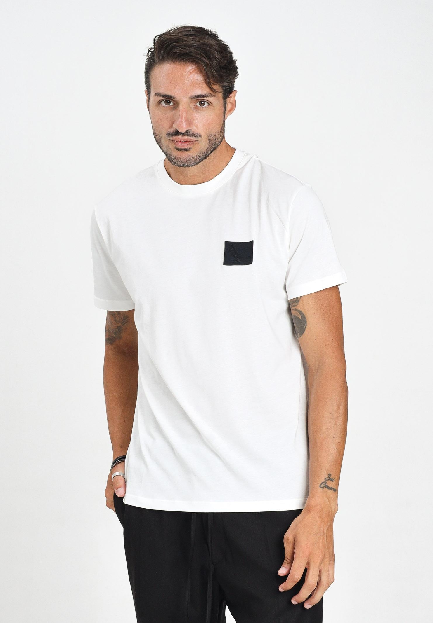 ARMANI EXCHANGE T-shirt a manica corta bianca da uomo con patch logo XM001456AF10358 U0009 ARMANI EXCHANGE 