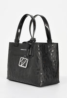 ARMANI EXCHANGE Borsa a mano nera da donna con effetto logato all-over XW001576AF17290 UC001 ARMANI EXCHANGE 