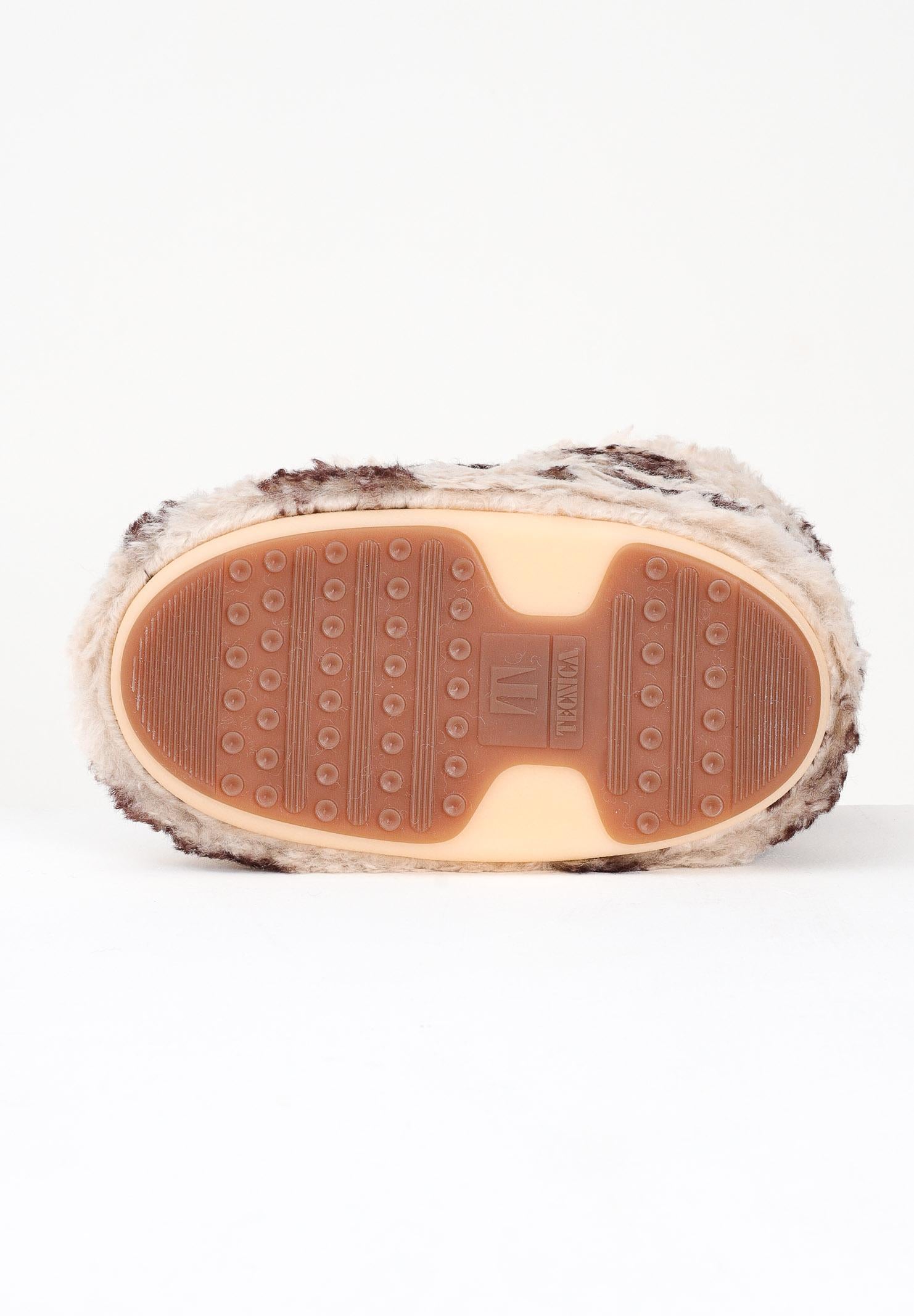 MOON BOOT Stivali da neve ICON LOW CURLY beige da donna con stampa cow 80D1409690 MM04 MOON BOOT 