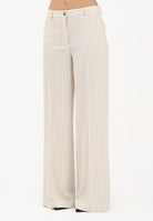 VICOLO Pantalone panna da donna con motivo gessato TAB0206 ABFBU VICOLO 