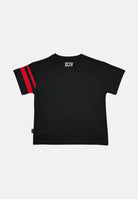 GCDS T-shirt a manica corta nera per bambino e bambina con logo Z0UKQC592J105 999R GCDS 