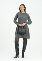 LACOSTE Abito corto grigio da donna in lana cardata senza cuciture EF4161 050 LACOSTE 