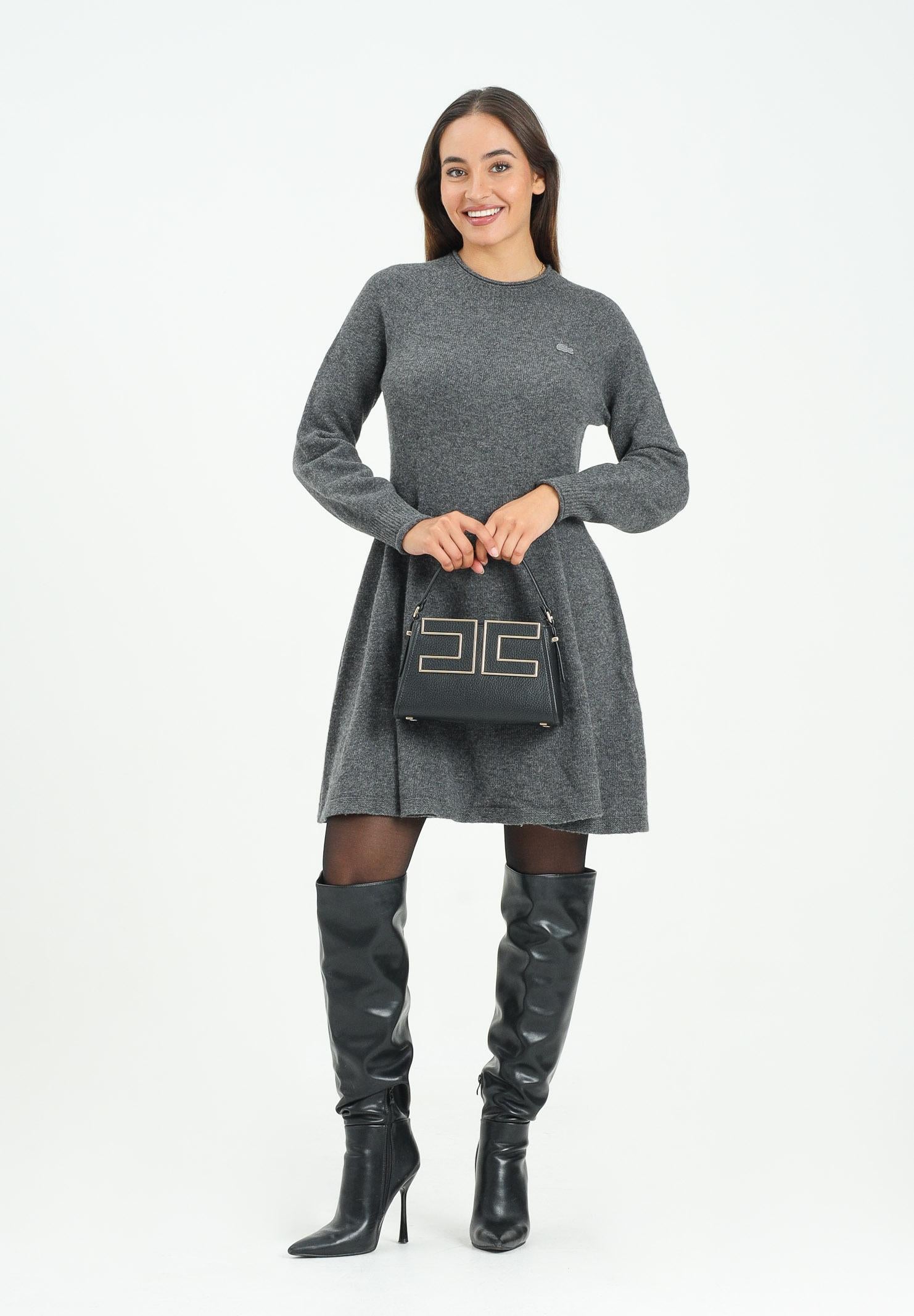 LACOSTE Abito corto grigio da donna in lana cardata senza cuciture EF4161 050 LACOSTE 