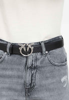 PINKO Cintura Love Birds in morbida pelle mano seta nera da donna 100125A0F1 Z99O PINKO 