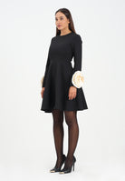 ODI ODI Abito corto Ampezzo nero da donna con applicazioni fiori AMPEZZO110W5 D6 ODI ODI 