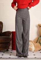 SANTAS Pantalone elegante POUVOIR grigio da donna con micro gessatura PV2626 GR SANTAS 