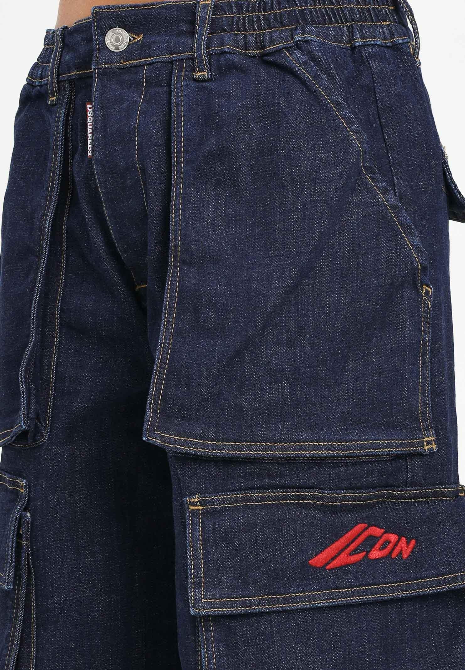 DSQUARED2 Jeans cargo in denim blu per donna, ragazzi e bambini DQ3039D0AFL DQ01 DSQUARED2 