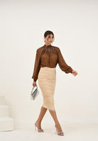 ALMA SANCHEZ Blusa Botes nocciola da donna AS2526030G 128 ALMA SANCHEZ 