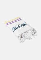 MARC ELLIS Telo mare bianco da donna con frange e logo BEACH-TOWEL 02 MARC ELLIS 