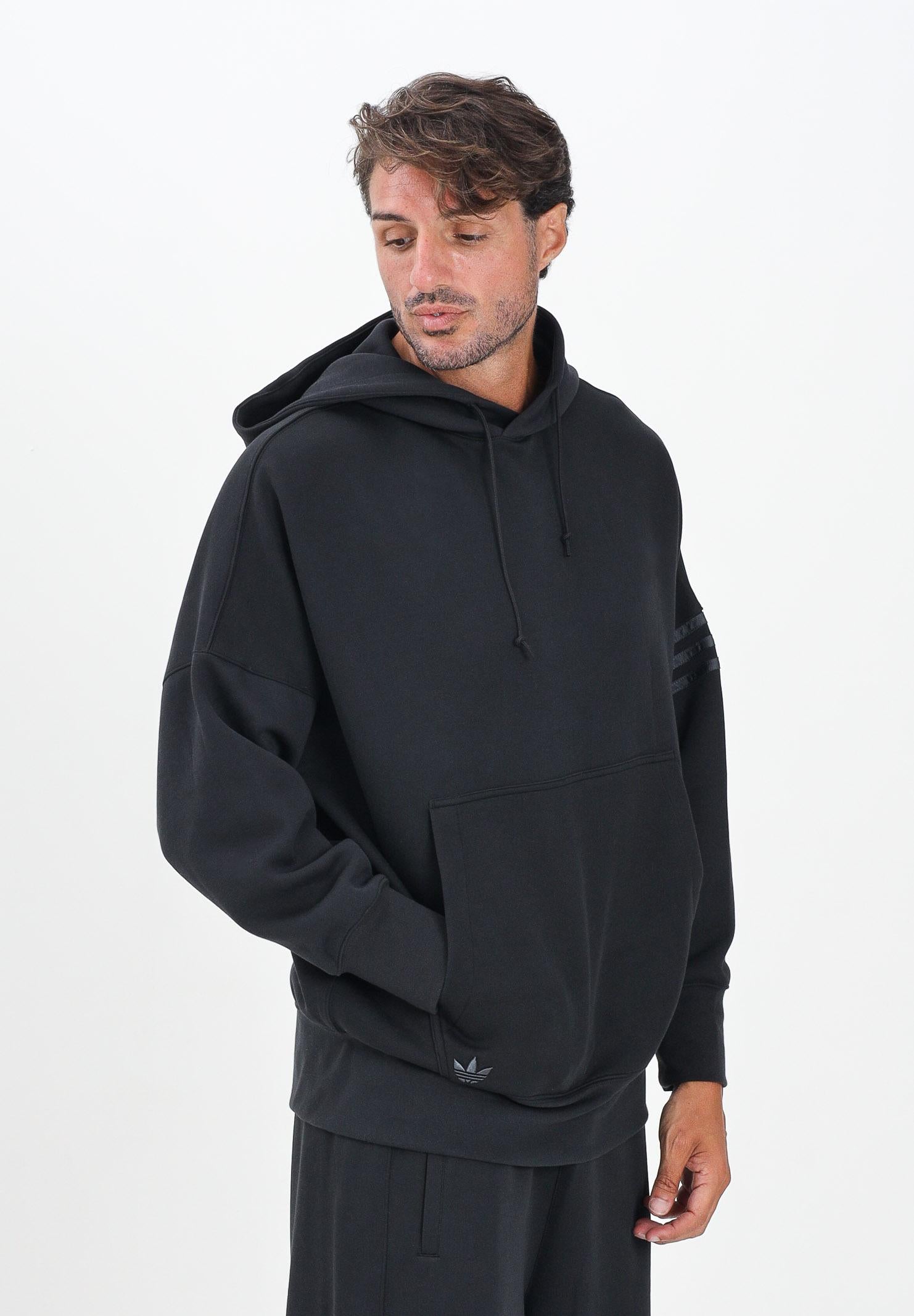 ADIDAS ORIGINALS Felpa con cappuccio Neuclassics nera da uomo HZ3740  ADIDAS ORIGINALS 