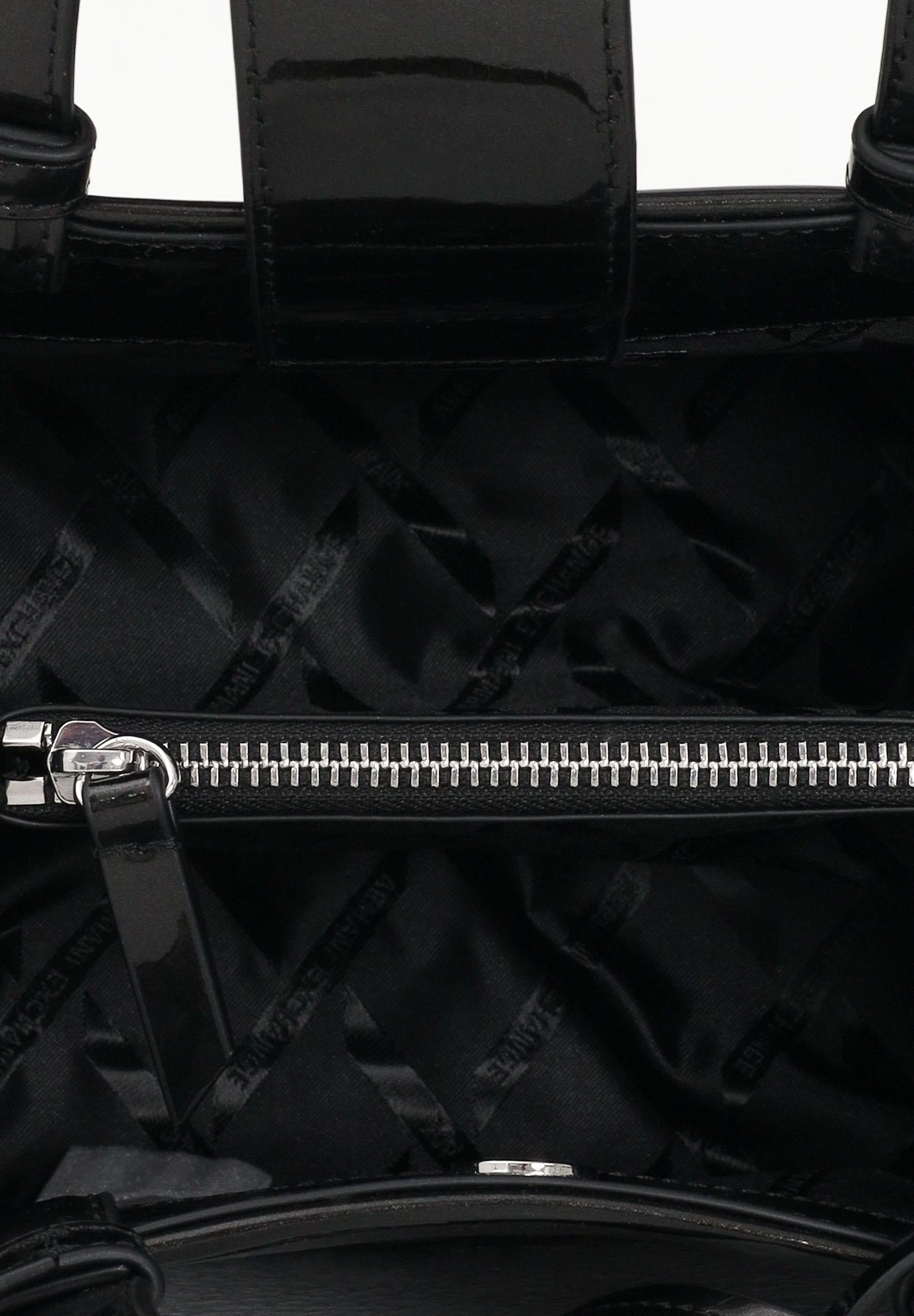 ARMANI EXCHANGE Borsa a mano nera da donna con effetto logato all-over XW001576AF17290 UC001 ARMANI EXCHANGE 