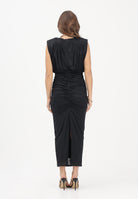 SHIT Abito midi nero da donna con spilla fiore SH26041 NE SHIT 