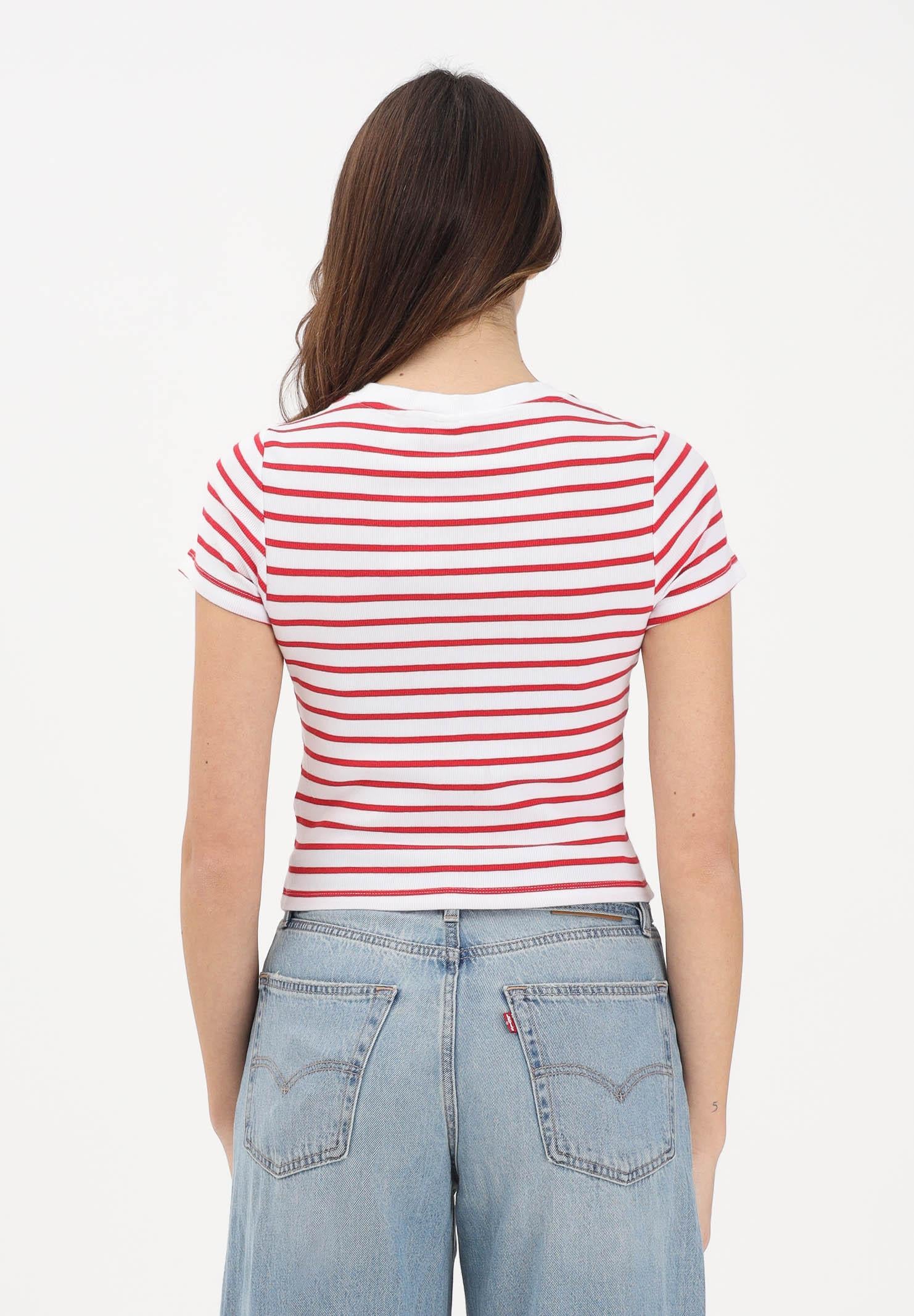 LEVI'S T-shirt a manica corta The Perfect bianca e rossa da donna A7419-0045 . LEVI'S® 