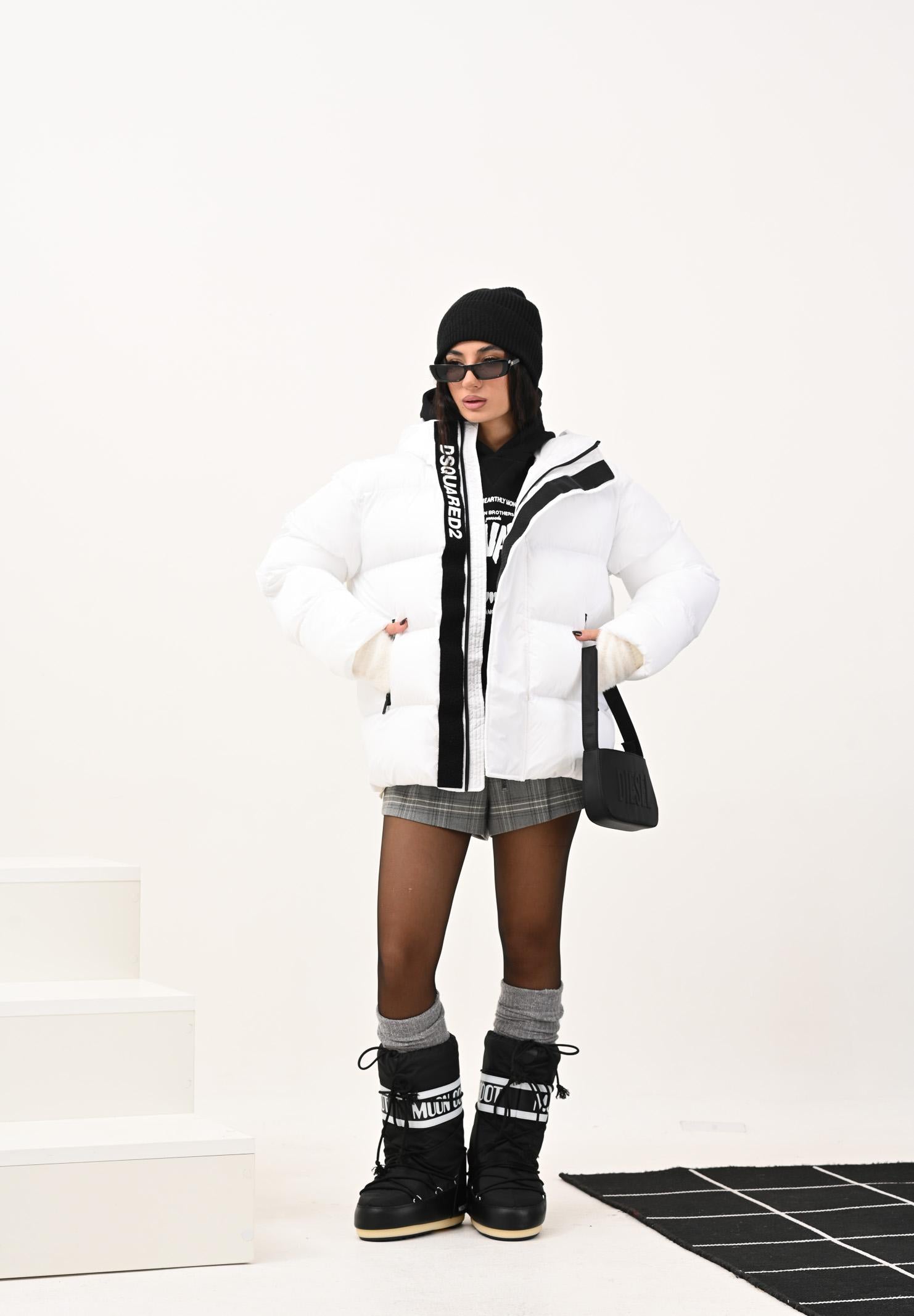 DSQUARED2 Piumino bianco per donna, ragazzi e bambini con logo DQ1090D00BN DQ100 DSQUARED2 