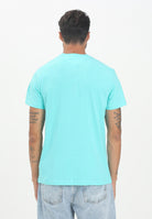 TOMMY JEANS T-shirt a manica corta turchese da uomo con logo DM0DM21780L61  TOMMY JEANS 