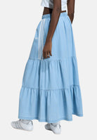 ADIDAS ORIGINALS Gonna lunga SUMMER GLOW in denim chiaro da donna KY8113 . ADIDAS ORIGINALS 