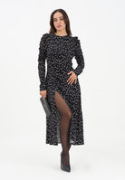 MAR DE MARGARITAS Abito midi Chloe nero da donna con micro fantasia papillon MMABW01290 NE103 Mar de margaritas 