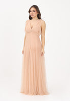 ELISABETTA FRANCHI Abito lungo nude da donna in tulle AR80J62E2 EA1 ELISABETTA FRANCHI 
