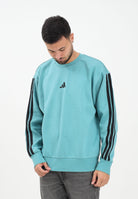 ADIDAS PERFORMANCE Felpa girocollo Essentials 3-Stripes French Terry verde acqua da uomo JX0701  ADIDAS PERFORMANCE 