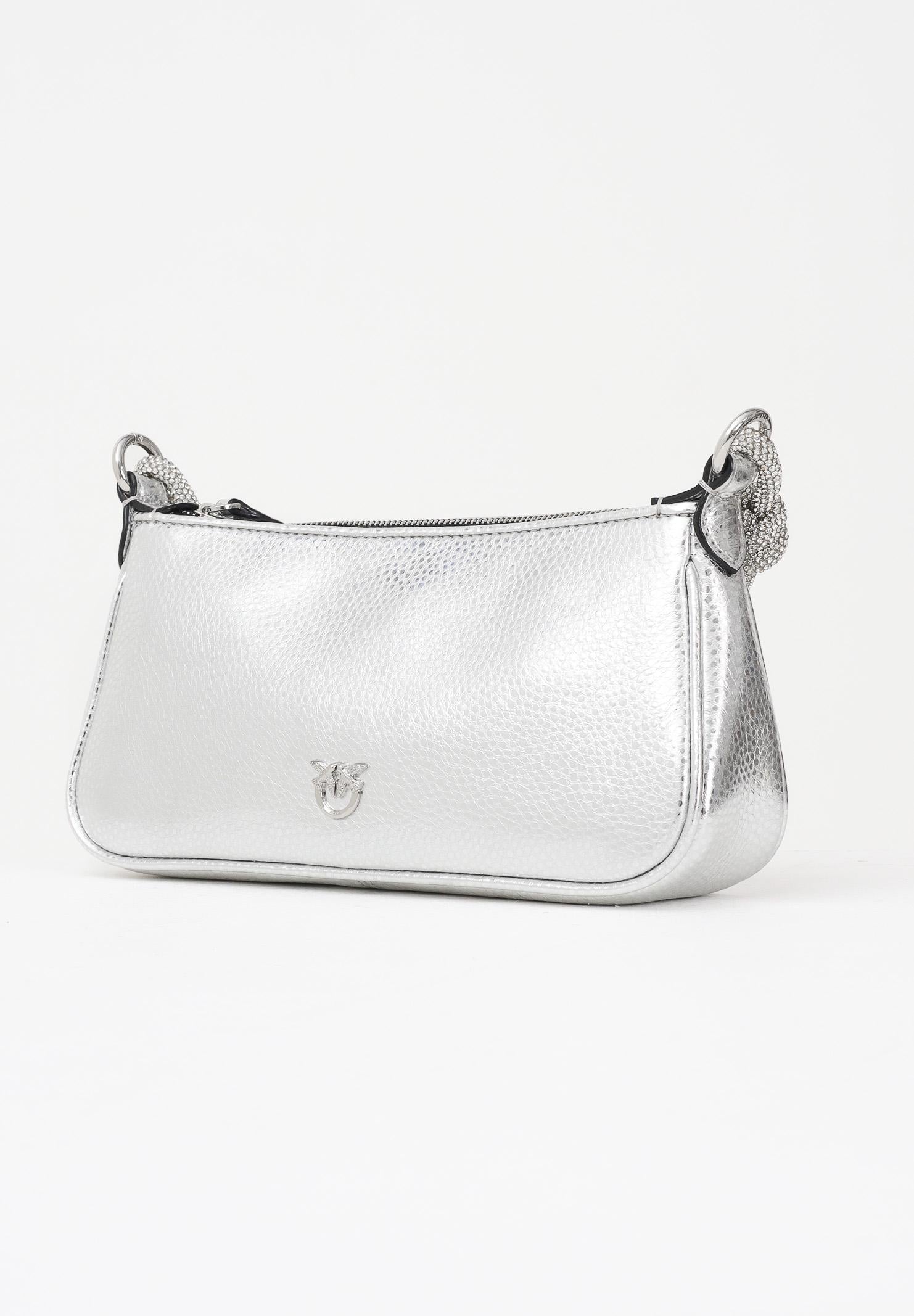 PINKO Borsa a spalla Mini Half Moon Baguette argento da donna 105915A2WD ZZFN PINKO 