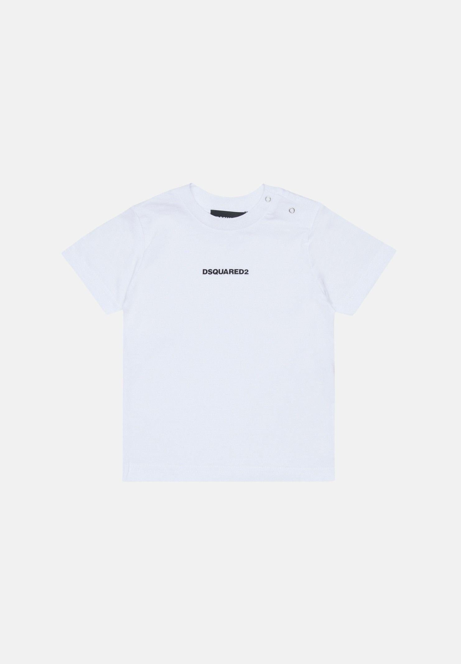 DSQUARED2 T-shirt a manica corta bianca da neonato con logo DQ2853D004G DQ100 DSQUARED2 